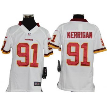 Nike Washington Redskins #91 Ryan Kerrigan White Game Kids Jersey