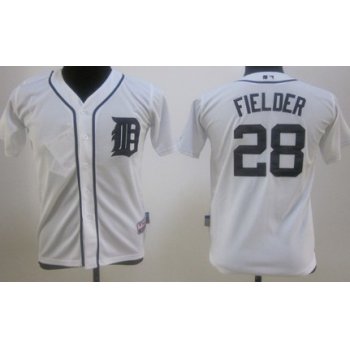 Detroit Tigers #28 Prince Fielder White Kids Jersey