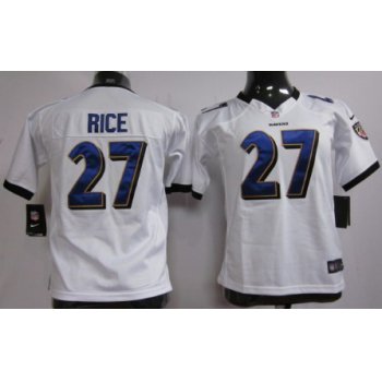 Nike Baltimore Ravens #27 Ray Rice White Game Kids Jersey