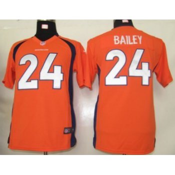 Nike Denver Broncos #24 Champ Bailey Orange Game Kids Jersey