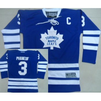 Toronto Maple Leafs #3 Dion Phaneuf Blue Third Kids Jersey