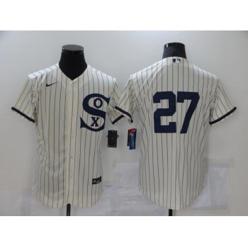 Men's Chicago White Sox #27 Lucas Giolito 2021 Cream Navy Field of Dreams Flex Base Stitched Jersey