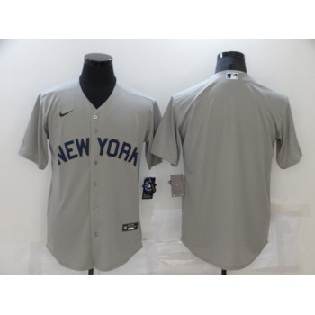 Men's New York Yankees Blank 2021 Grey Field of Dreams Cool Base Stitched Baseball Jersey