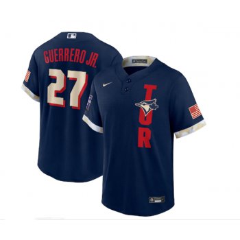 Men's Toronto Blue Jays #27 Vladimir Guerrero Jr. 2021 Navy All-Star Cool Base Stitched MLB Jersey