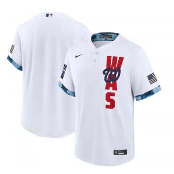 Men's Washington Nationals Blank 2021 White All-Star Cool Base Stitched MLB Jersey