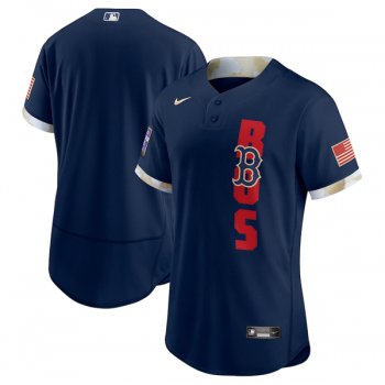 Men's Boston Red Sox Blank 2021 Navy All-Star Flex Base Stitched MLB Jersey