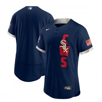 Men's Chicago White sox Blank 2021 Navy All-Star Flex Base Stitched MLB Jersey