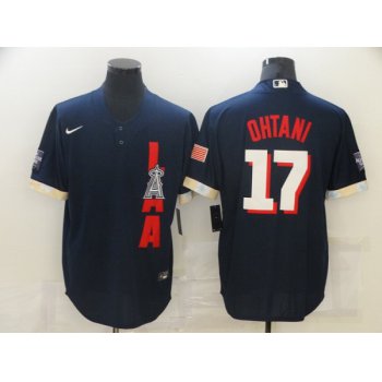 Men's Los Angeles Angels #17 Shohei Ohtani 2021 Navy All-Star Cool Base Stitched MLB Jersey