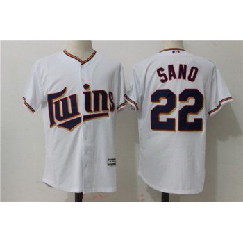 Men's Minnesota Twins #22 Miguel Sano White Home Stitched MLB Majestic Cool Base Jersey