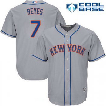 Men's New York Mets #7 Jose Reyes Gray Road Stitched MLB Majestic Cool Base Jersey