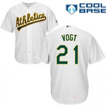 Men's Oakland Athletics #21 Stephen Vogt White Home Stitched MLB Majestic Cool Base Jersey