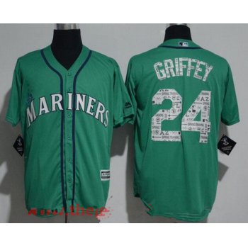Men's Seattle Mariners #24 Ken Griffey Jr. Teal Green 2017 Spring Training Stitched MLB Majestic Cool Base Jersey