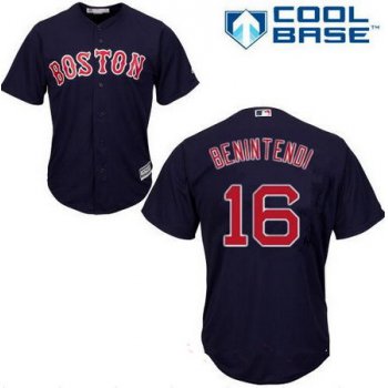 Men's Boston Red Sox #16 Andrew Benintendi Navy Blue Alternate Stitched MLB Majestic Cool Base Jersey