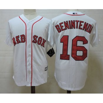 Men's Boston Red Sox #16 Andrew Benintendi White Home Stitched MLB Majestic Cool Base Jersey