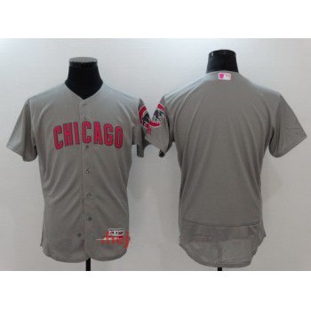 Men's Chicago Cubs Blank Gray With Pink Mother's Day Stitched MLB Majestic Flex Base Jersey