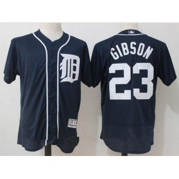 Men's Detroit Tigers #23 Kirk Gibson Retired Navy Blue Stitched MLB Majestic Flex Base Jersey