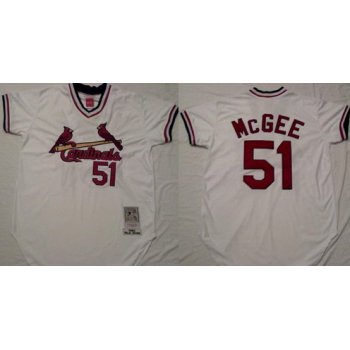 St. Louis Cardinals #51 Willie McGee 1967 Cream Throwback Jersey