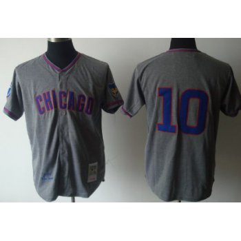 Chicago Cubs #10 Ron Santo 1969 Gray Wool Throwback Jersey