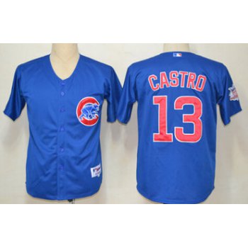 Chicago Cubs #13 Starlin Castro Blue Jersey