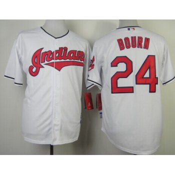 Cleveland Indians #24 Michael Bourn White Jersey