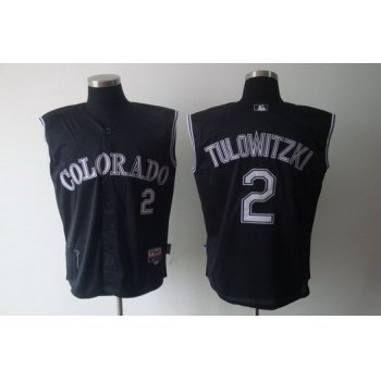 Colorado Rockies #2 Troy Tulowitzki Black Sleeveless Jersey