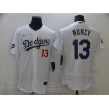 Men Los Angeles Dodgers 13 Muncy White Elite 2021 Nike MLB Jersey