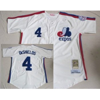 Montreal Expos #4 Delino DeShields 1982 Cream Throwback Jersey