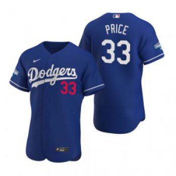 Los Angeles Dodgers #33 David Price Royal 2020 World Series Champions Jersey