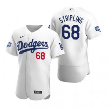 Los Angeles Dodgers #68 Ross Stripling White 2020 World Series Champions Jersey