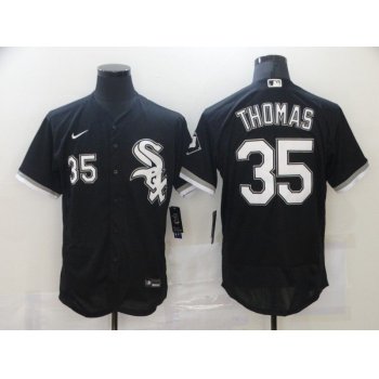 Men's Chicago White Sox #35 Frank Thomas Black Stitched MLB Flex Base Nike Jersey