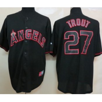 LA Angels of Anaheim #27 Mike Trout Black Fashion Jersey