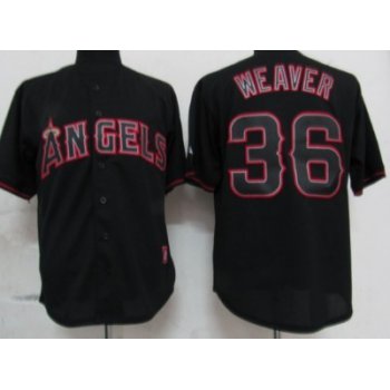 LA Angels of Anaheim #36 Jered Weaver Black Fashion Jersey