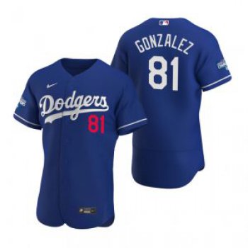 Los Angeles Dodgers #81 Victor Gonzalez Royal 2020 World Series Champions Jersey