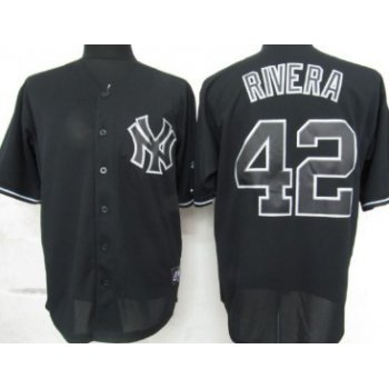 New York Yankees #42 Mariano Rivera Black Fashion Jersey