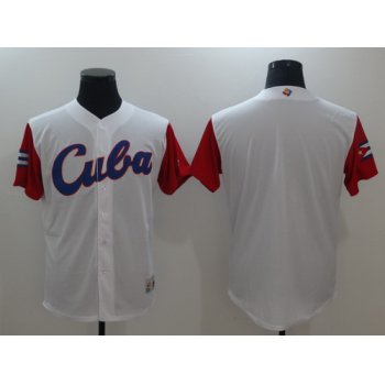 Men's Cuba Baseball Majestic White 2017 World Baseball Classic Blank Team Jersey