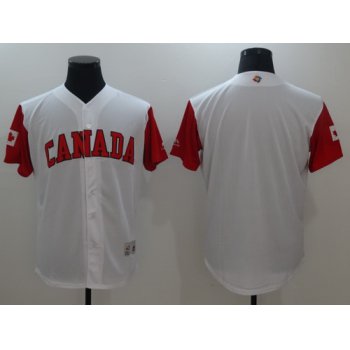 Men's Canada Baseball Majestic White 2017 World Baseball Classic Blank Team Jersey