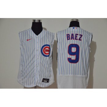 Men's Chicago Cubs #9 Javier Baez White 2020 Cool and Refreshing Sleeveless Fan Stitched Flex Nike Jersey