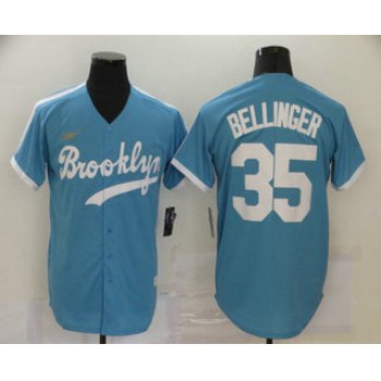 Men's Los Angeles Dodgers #35 Cody Bellinger Light Blue Stitched MLB Cool Base Cooperstown Collection Nike Jersey
