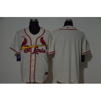 Men's St. Louis Cardinals Blank Cream Stitched MLB Cool Base Nike Jersey