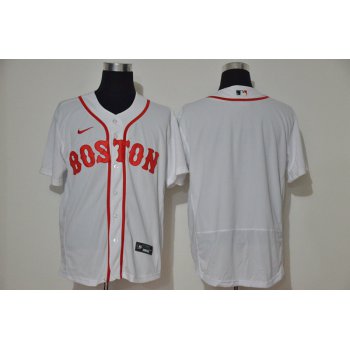 Men's Boston Red Sox Blank White Retro Stitched MLB Flex Base Nike Jersey