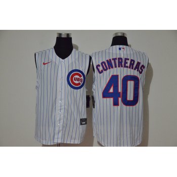 Men's Chicago Cubs #40 Willson Contreras White 2020 Cool and Refreshing Sleeveless Fan Stitched MLB Nike Jersey