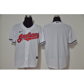 Men's Cleveland Indians Blank White Stitched MLB Cool Base Nike Jersey