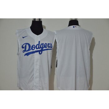 Men's Los Angeles Dodgers Blank White 2020 Cool and Refreshing Sleeveless Fan Stitched MLB Nike Jersey