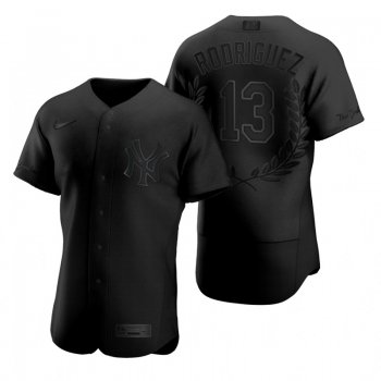 Men's New York Yankees #13 Alex Rodriguez Black Nike Flexbase Fashion Jersey