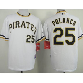 Pittsburgh Pirates #25 Gregory Polanco White Pullover Cool Base Jersey