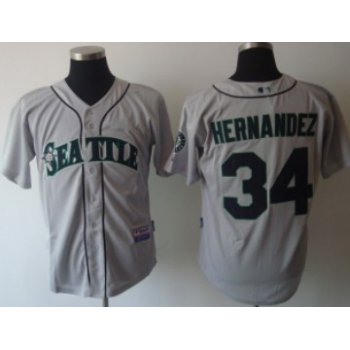 Seattle Mariners #34 Felix Hernandez Gray Jersey