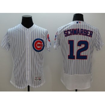 Men's Chicago Cubs #12 Kyle Schwarber White Flexbase 2016 MLB Player Jersey