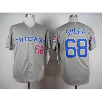 Men's Chicago Cubs #68 Jorge Soler 1990 Turn Back The Clock Gray Jersey With 1990 All-Star Patch