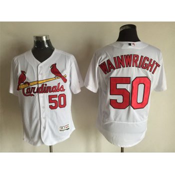 Men's St. Louis Cardinals #50 Adam Wainwright White 2016 Flexbase Majestic Baseball Jersey