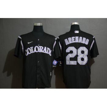 Men's Colorado Rockies #28 Nolan Arenado Black Stitched MLB Cool Base Nike Jersey